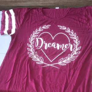 Large no boundaries maroon dreamer T-shirt